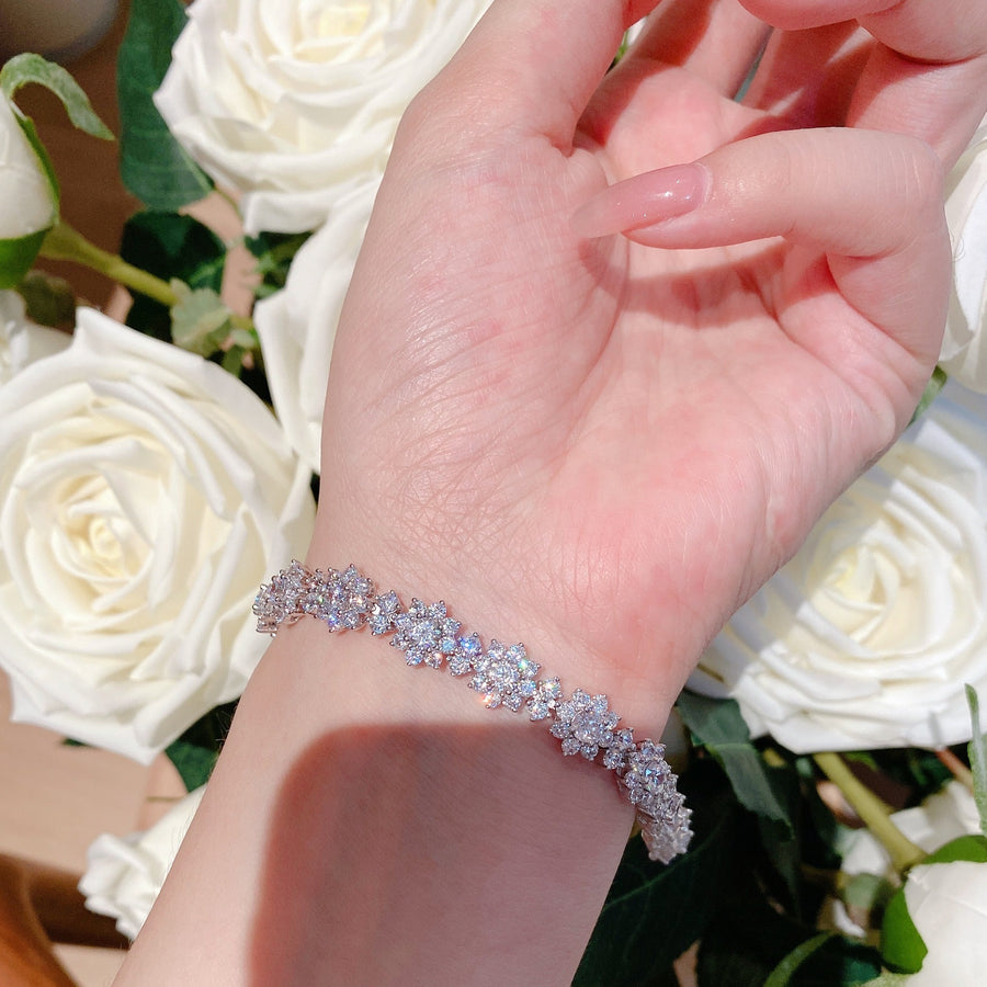 Small sunflower diamond bracelet